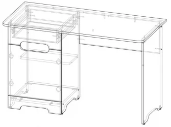 Стол для школьника Палермо-3 Юниор Белый глянец Ясень шимо светлый Синий
