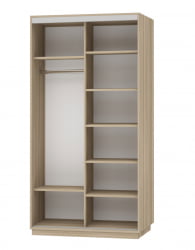 Шкаф-купе двухдверный Экспресс Дуо 1200х2400h Орхидея белая/Ясень шимо светлый