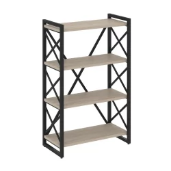 Стеллаж на регулируемых опорах - 4 полки LOFT VR.L-MST.O-4.8 Металл черный Дуб Аттик