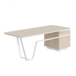 Стол руководителя левый Line СФ-571102.1 Дуб светлый Белый