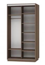 Шкаф-купе со стеклом Экспресс Дуо 1200х2200h Лондон/Ясень шимо тёмный