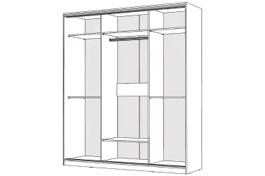 Белый шкаф-купе с зеркалом Виктория 1800х584х2300, Белый 18ДЗДЗ-Б 310-513
