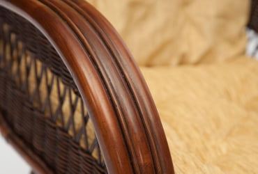 Кресло-качалка ANDREA Relax Medium /с подушкой/ Pecan Washed (античн. орех), Ткань рубчик, цвет кремовый