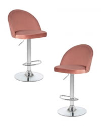 Стул барный DOBRIN MILANA (пудрово-розовый велюр (MJ9-32)) 2 шт