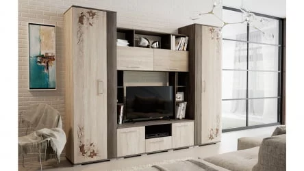 Набор мебели для общей комнаты Белла Дуб сонома с рисунком