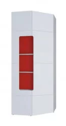 Угловой шкаф Палермо Юниор 08 Белый глянец Ясень шимо светлый Красный