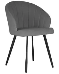 Стул обеденный DOBRIN NAOMI (ЭМАЛЬ ЧЕРНЫЙ МУАР велюр Catania Stone)