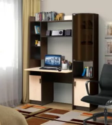 Стол компьютерный №5 Ясень Шимо светлый/Ясень Шимо темный