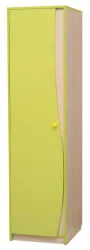 Желтый шкаф с дверкой Юниор-11.1 Дуб молочный/Лайм