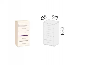 Детский комод Мегаполис 55.08.1 Сосна Астрид