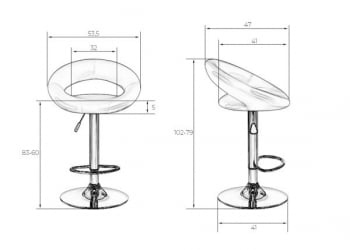 Стул барный DOBRIN MIRA (фиолетовый) 2 шт