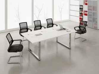 Стол системы БЭНЧ, переговорный, начальный GLOSS LINE НСПН-П.928 Белый Премиум