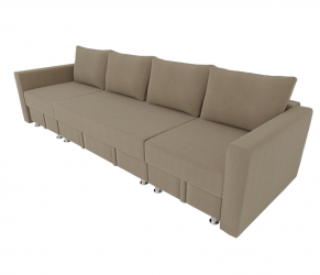 Диван угловой Фиеста Трансформер П- побразный с подлокоткиками (Berhouse) Цвет фасада: Беж Велюто 05; Тип: Левый/правый; Материал фасада: Металл/Велюр