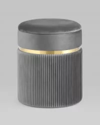 Банкетка Миранда с ящиком велюр Серый