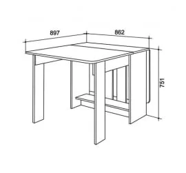 Раскладной стол ПВХ Дуб Млечный