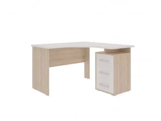 Угловой компьютерный стол Лайт 2 Дуб сонома/Белый