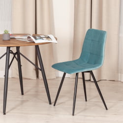 Стул CHILLY (mod. 7095-1) ткань/металл, 45x53х88 см, высота до сиденья 50 см, мятный barkhat 88/черный