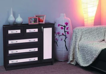 Комод №2 багет ясень шимо темный + ясень шимо светлый