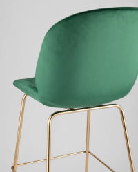 Стул барный Beetle со спинкой изумрудный 2 шт