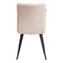 Стул обеденный Bari разборный, ткань велюр, 44х60х91, молочный/черный, (Porsche 2)