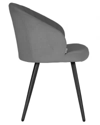 Стул обеденный DOBRIN NAOMI (ЭМАЛЬ ЧЕРНЫЙ МУАР велюр Catania Stone)