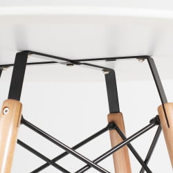 Обеденный стол CINDY NEXT (mod. 70-80 MDF) металл/мдф/бук, D80х75см, белый/натуральный