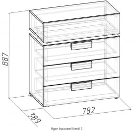 Комод 2 Hyper Палисандр/Венге(прихожая)