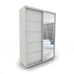 Гардеробный шкаф-купе Акцент-Квадро Д 1400х600 Выбеленное дерево