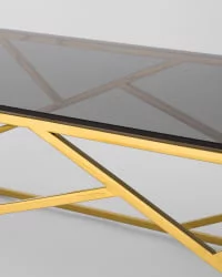Журнальный стол АРТ ДЕКО 120x60 золото стекло smoke