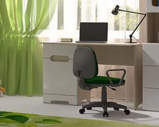 Детский стол Палермо-3 Юниор Ясень шимо светлый Белый глянец