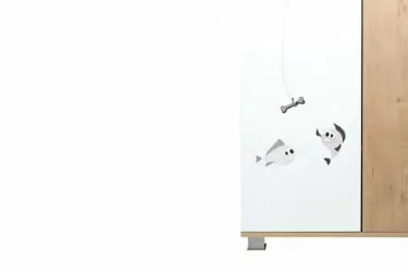 Детский шкаф для одежды Хаски 21 Дуб Ирландский Белый