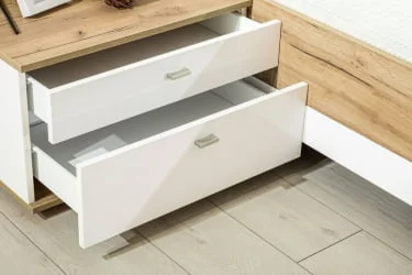 Тумба прикроватная с декоративным щитом Фиджи 014 Дуб Золотой Белый