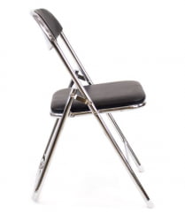 Складной стул Everprof Joker Chrome Экокожа Черный