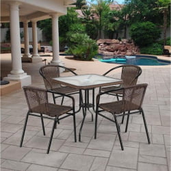 Комплект мебели Асоль LRC-02/LRT04-70x70 Light Brown (4+1)