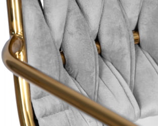 Стул барный DOBRIN MILLER GOLD (cветло-серый велюр (135-37))