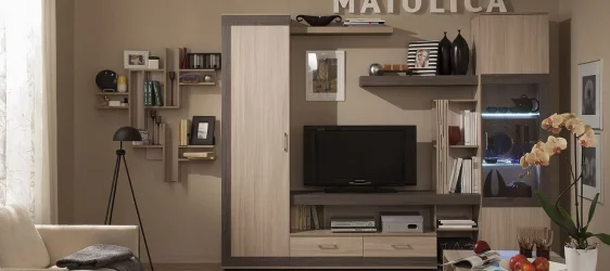 Шкаф МЦН Maiolica 1 Ясень Шимо светлый-Ясень Анкор темный