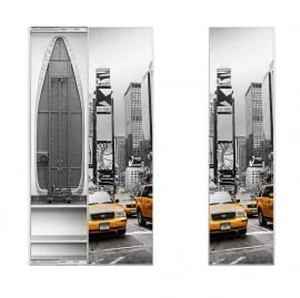 Шкаф со встроенной гладильной доской Iron Box Print (правый, купе) Беленый дуб