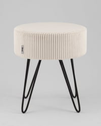 Пуф Спейси велюр рельефный молочный