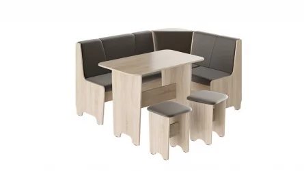 Кухонный уголок Техас Исп.1 Дуб Сонома/Экокожа коричневая