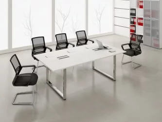 Стол системы БЭНЧ, переговорный, средний GLOSS LINE НСПС-П.926 Белый Премиум