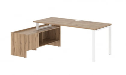 Стол с тумбой EDIS EUCT 19814 Дуб Денвер светлый Белый