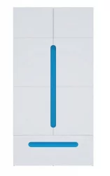 Детский шкаф для одежды Палермо Юниор 07 Белый глянец Ясень шимо светлый Синий