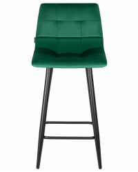 Стул полубарный DOBRIN OLIVIA (черные матовые ножки, зелёный велюр (108-64))