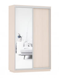 Шкаф-купе двухдверный Экспресс Дуо Медиум 1400х2400h Дуб молочный