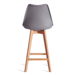 Стул барный TULIP BAR (mod. C1014H-1) / 1 шт. в упаковке пластик/дерево, 42 х 47,5 х 104 см, Grey (серый) 92717 / натуральный