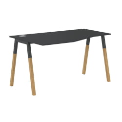 Стол эргономичный левый Forta FCT 1367 L Черный графит Дуб Гамильтон