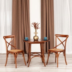 Стол деревянный THONET (mod.T9152) дерево вяз, 80х75 см, Темный Орех (№5)