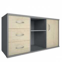 Тумба под оргтехнику сервисная Riva А.МТ-2 Клен/Металлик