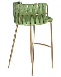 Стул барный DOBRIN EMMA GOLD (зеленый велюр (VF-08)) 4 шт