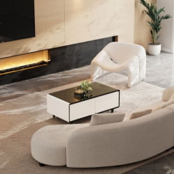 Журнальный стол EUREKA TB135, White+Black